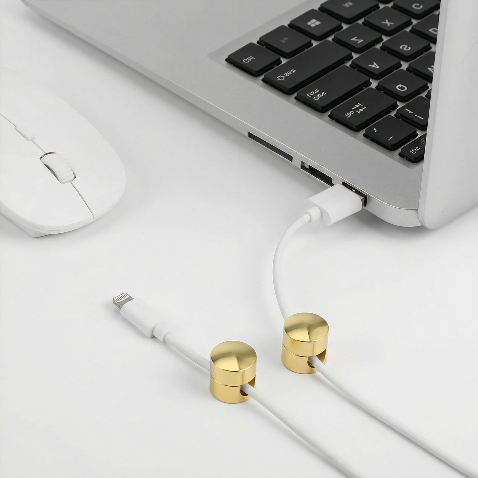 Cable Anchors Desk, 3 Sets Gold Adhesive Phone Charger Holders — Amazon image 7