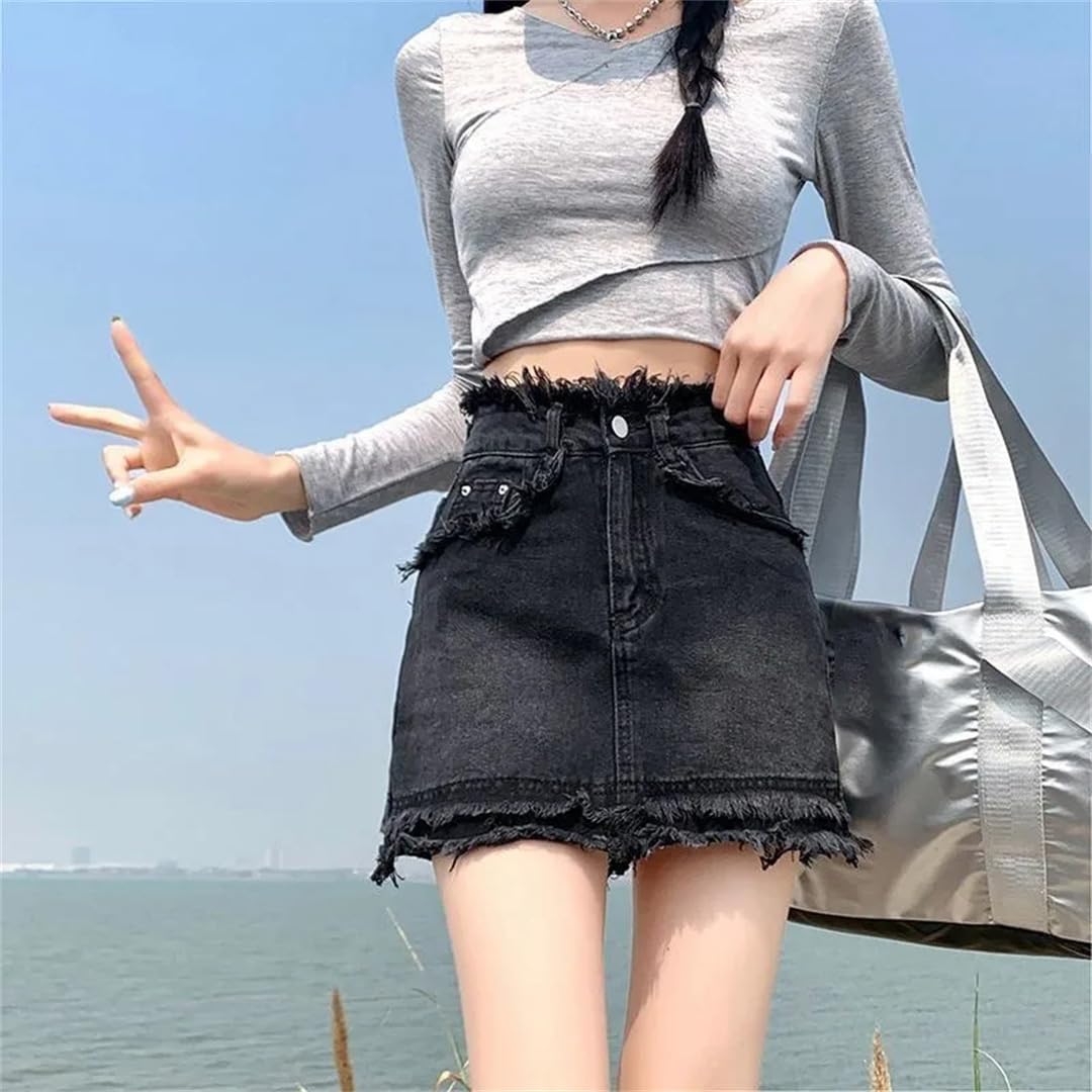Gonna da donna Mini Streetwear Jeans Gonne Estate Vintage A-Word Tasca Pantaloni Hip Gonne