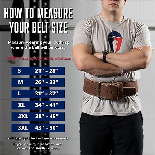 Miniatura 7 de Titan Fitness Cinturón de levantamiento de pesas 3XL, cinturón de 43 a 50 pulgadas de ancho, 0.394 in de grosor, levantamiento de pesas, peso