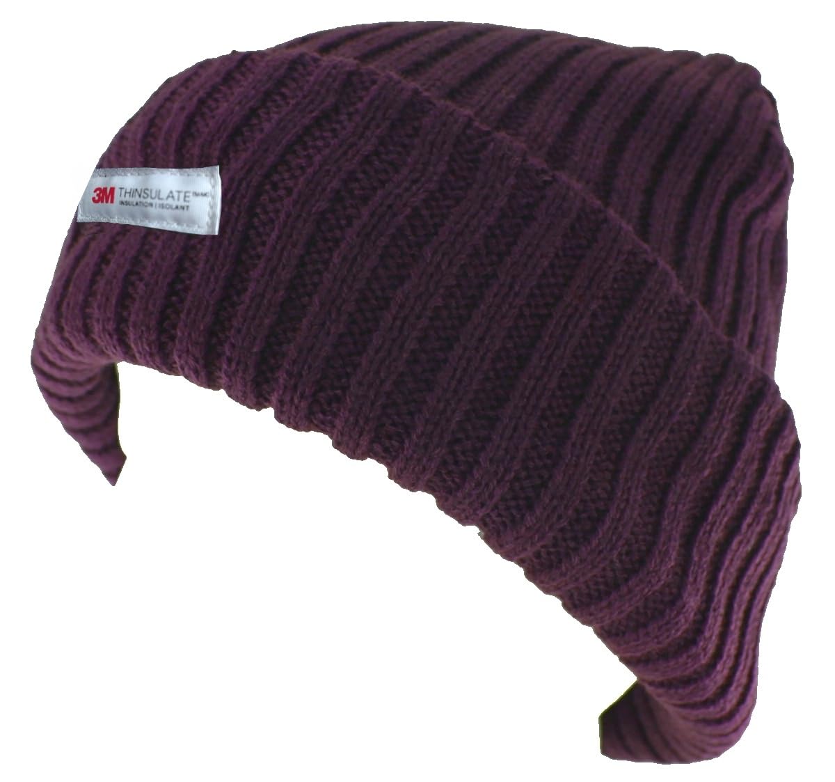 SSP Hats Ladies Chunky Knit Beanie with Genuine Thinsulate™ Inner - Plum, One Size
