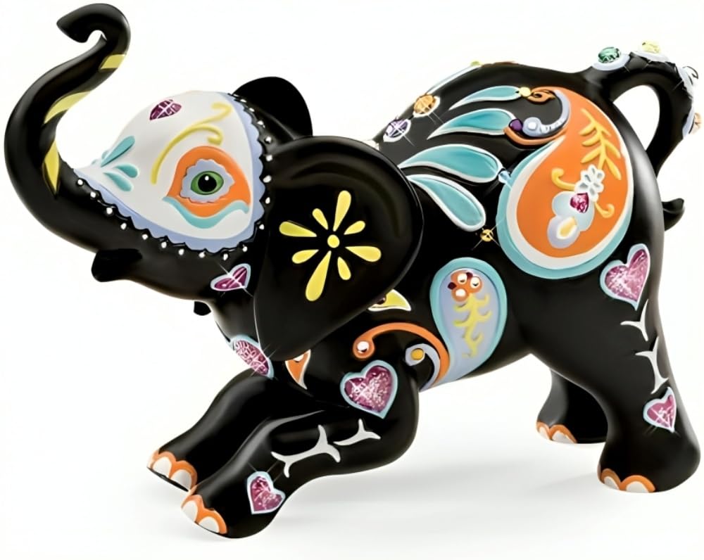 The Hamilton Collection Traditions of Strength Sugar Skull Elephant Figurine Limited Edition Collectible by Blake Jensen 4-inches