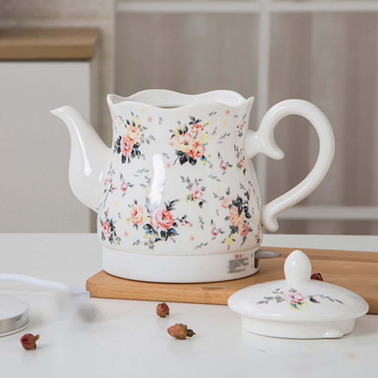 TEA＠　0417 NESSGRAIM Retro Electric Kettle, 1.7L Stainless Steel Tea Kettle