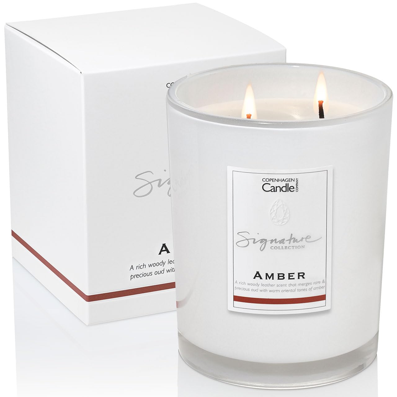 Luxury Scented Candles Gifts for Women | Natural Wax Blend | 65 Hours Burn time | Hotel Collection | The Copenhagen Company - Amber (21oz)