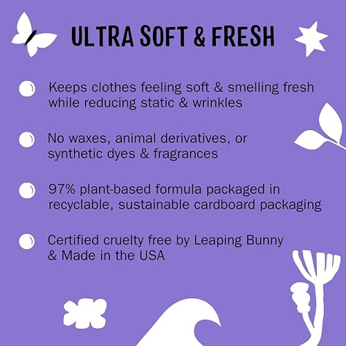 Miniatura 3 de Molly's Suds Hojas de secadora suavizantes de tela para pieles sensibles, reductor estático a base de plantas, embalaje sin plástico, paquete de 2,