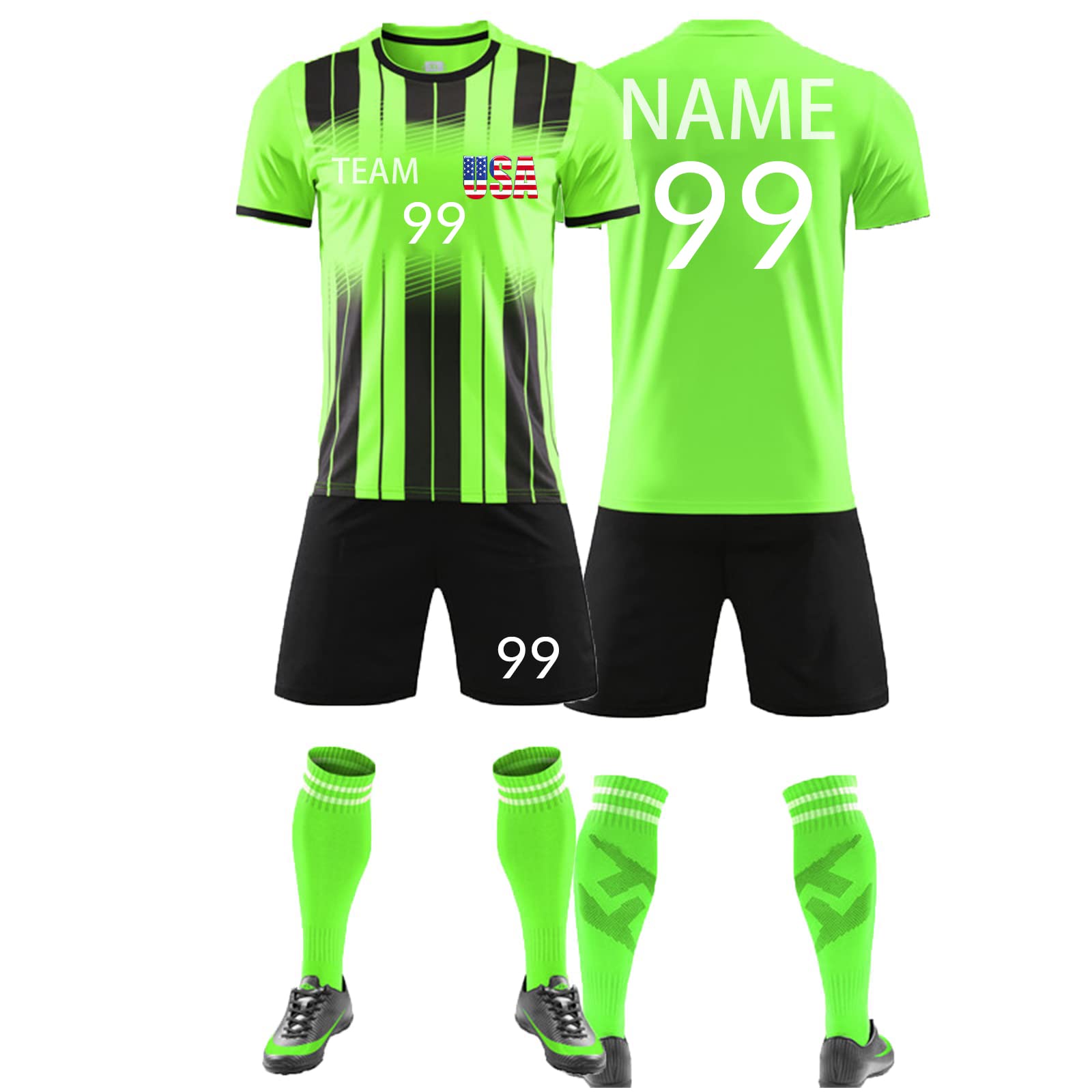 Custom Soccer Jersey for Kids Adults Men Women-Personalize Shirts and Short with Name Number Team Logo