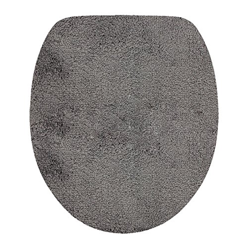DILUMA WC-Deckel-Bezug Flauschiger Toilettendeckelbezug Klodeckelbezug mit Gummizug Premium Badteppich oval 1200 g/m²… – Bild 3