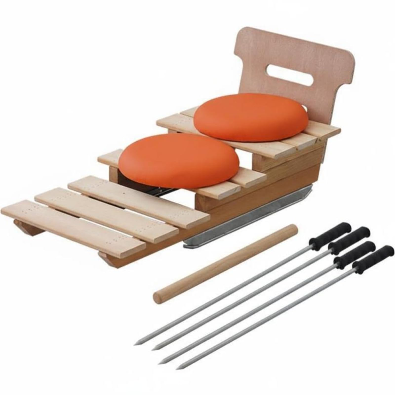 Slitta di Legno per Neve con Seduta Regolabile E Struttura Pieghevole Giocattolo Tradizionale per Bambini E Adulti Adatto per Slittino Allaperto E Divertimento Invernale, color to 2