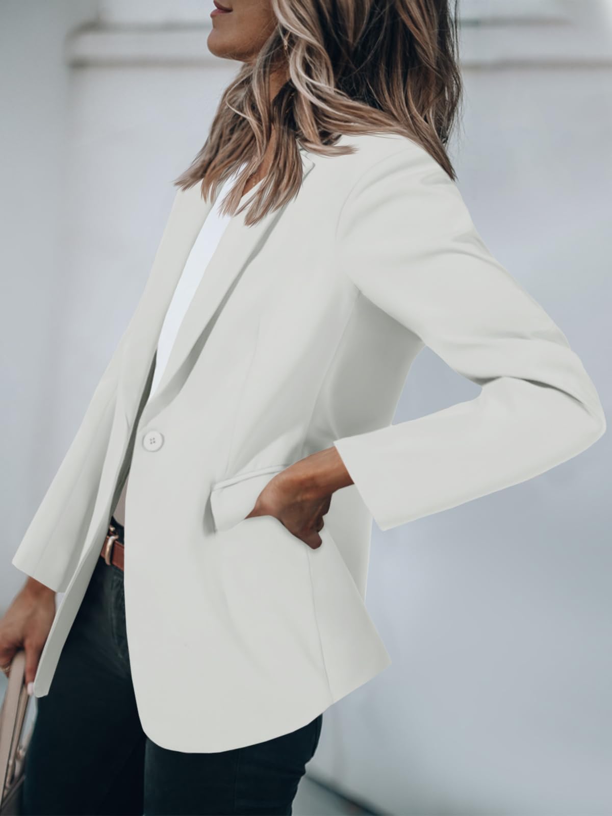 Cicy Bell Femmes Casual Blazers Front Ouvert Manches Longues Vestes De Travail Blazer