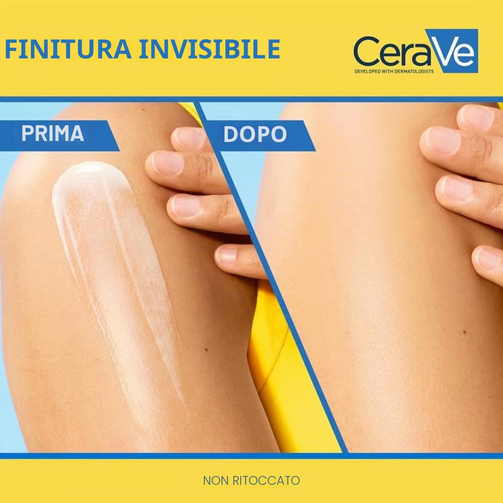 CeraVe Protezione Solare Idratante Invisibile SPF50+, Per Tutte le Tipologie di Pelle, Protezione Molto Alta, Idratazione 24 ore, Texture Leggera e Invisibile sulla Pelle, 177ml
