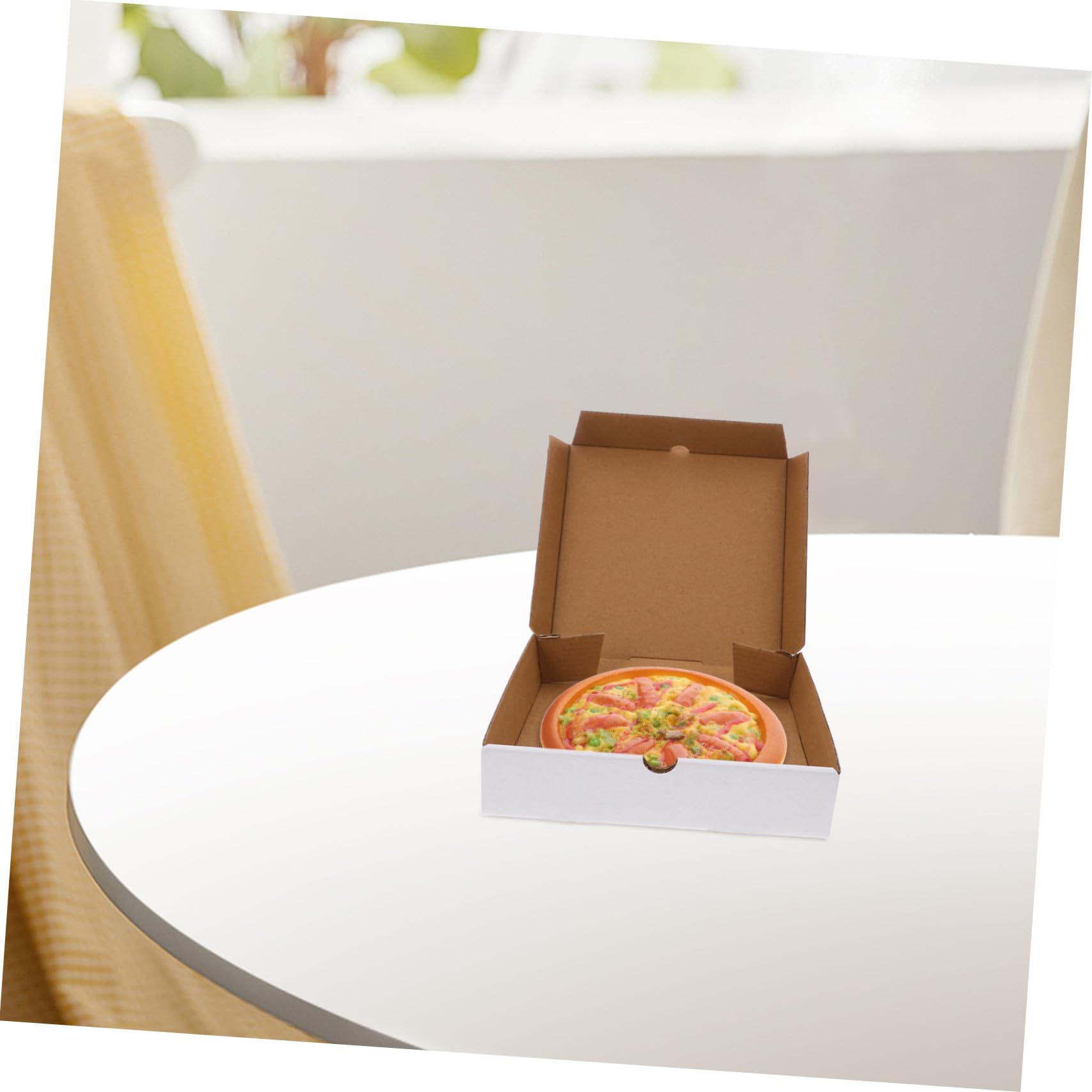 KOMBIUDA 30 Szt. Sztuk Białych Kartonowych Pudełek Małą Pizzę Cali Składane Wielokrotnego Użytku z Falistego Kartonu Trwałe Pudełka Do Przechowywania Pizzy Ciast i Ciastek Ekologiczne