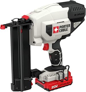 PORTER-CABLE 20V MAX* Cordless Brad Nailer Kit with 1 Battery, 18GA (PCC790LA)