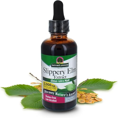 Nature's Answer Slippery Elm | Suplemento de hierbas súper concentrado | Alivia las membranas mucosas | Hierba Demulcent | Kosher | Sin gluten |