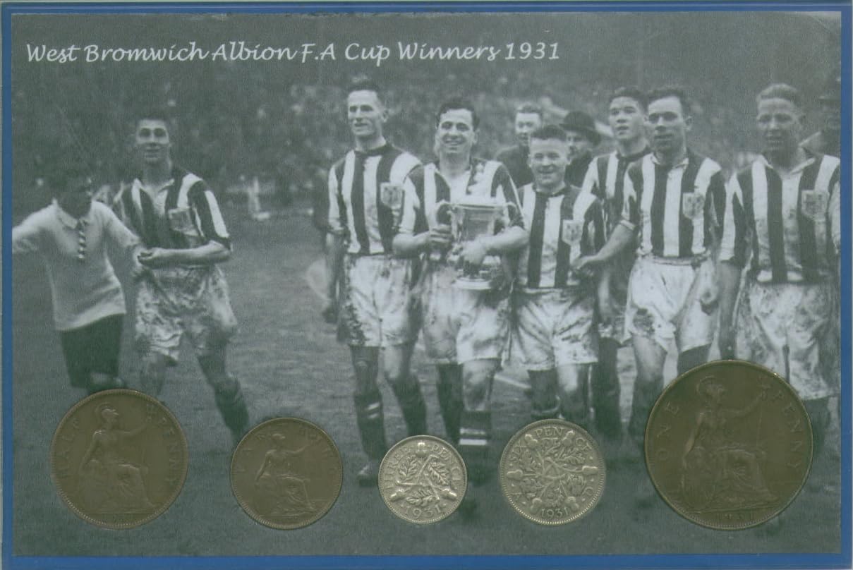 historicgiftsets West Bromwich FC Albion (The Baggies W.B.A WBA West Brom) Vintage F.A FA Cup Final Winners Retro Coin Present Display Gift Set 1931