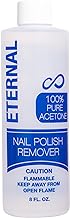 Eternal 100% Pure Acetone- Acetona pura – Quick Professional Ultra-Powerful Nail Polish Remover for Natural, Gel, Acrylic, Shellac Nails and Dark Colored Paints (8 FL. OZ.)
