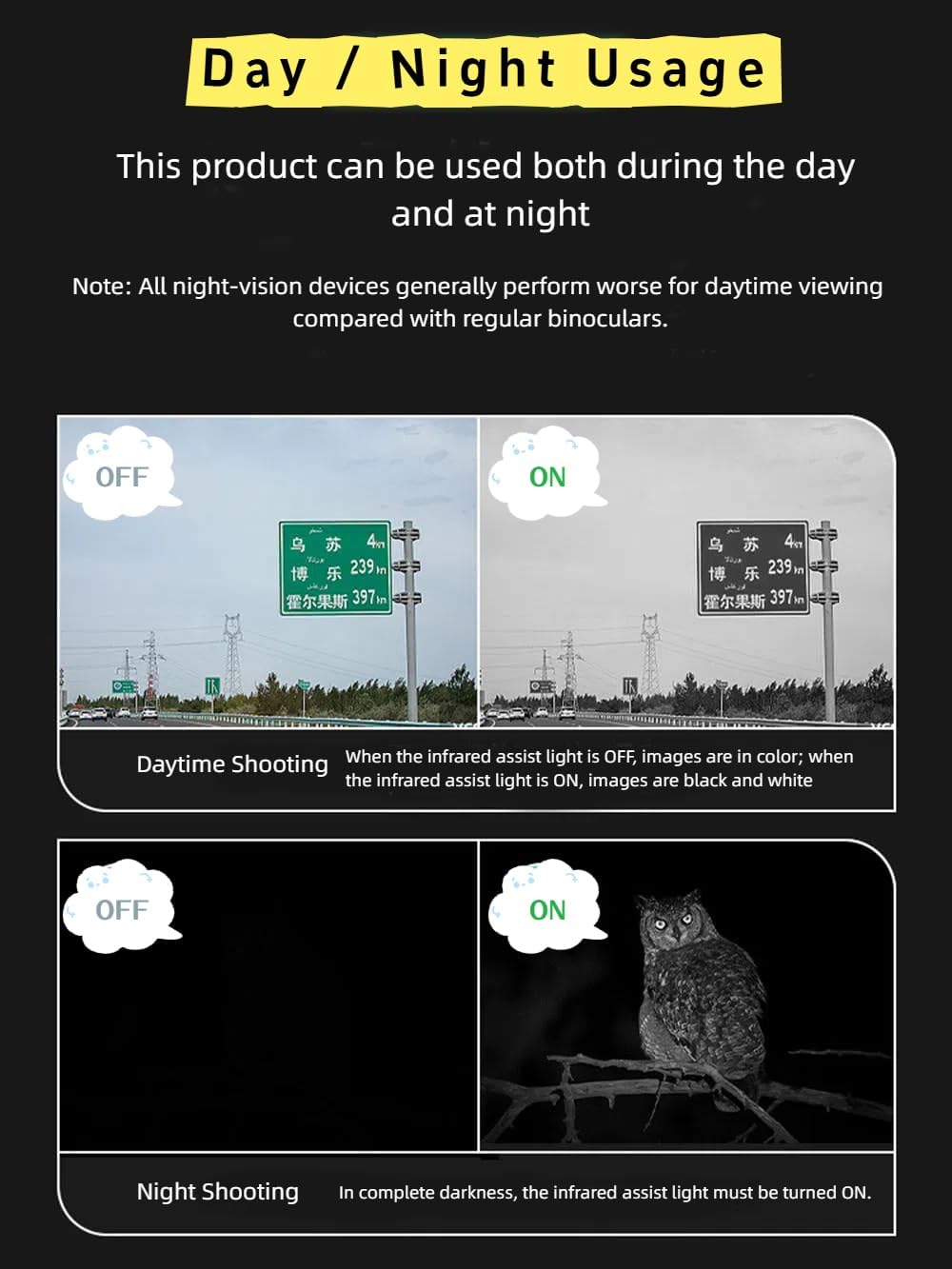 Night Vision Goggles – 1080P Infrared Digital Scope with Photo & Video Recording, 20X Zoom, Handheld Night Vision Device for Camping, Wildlife Observation - Image 5