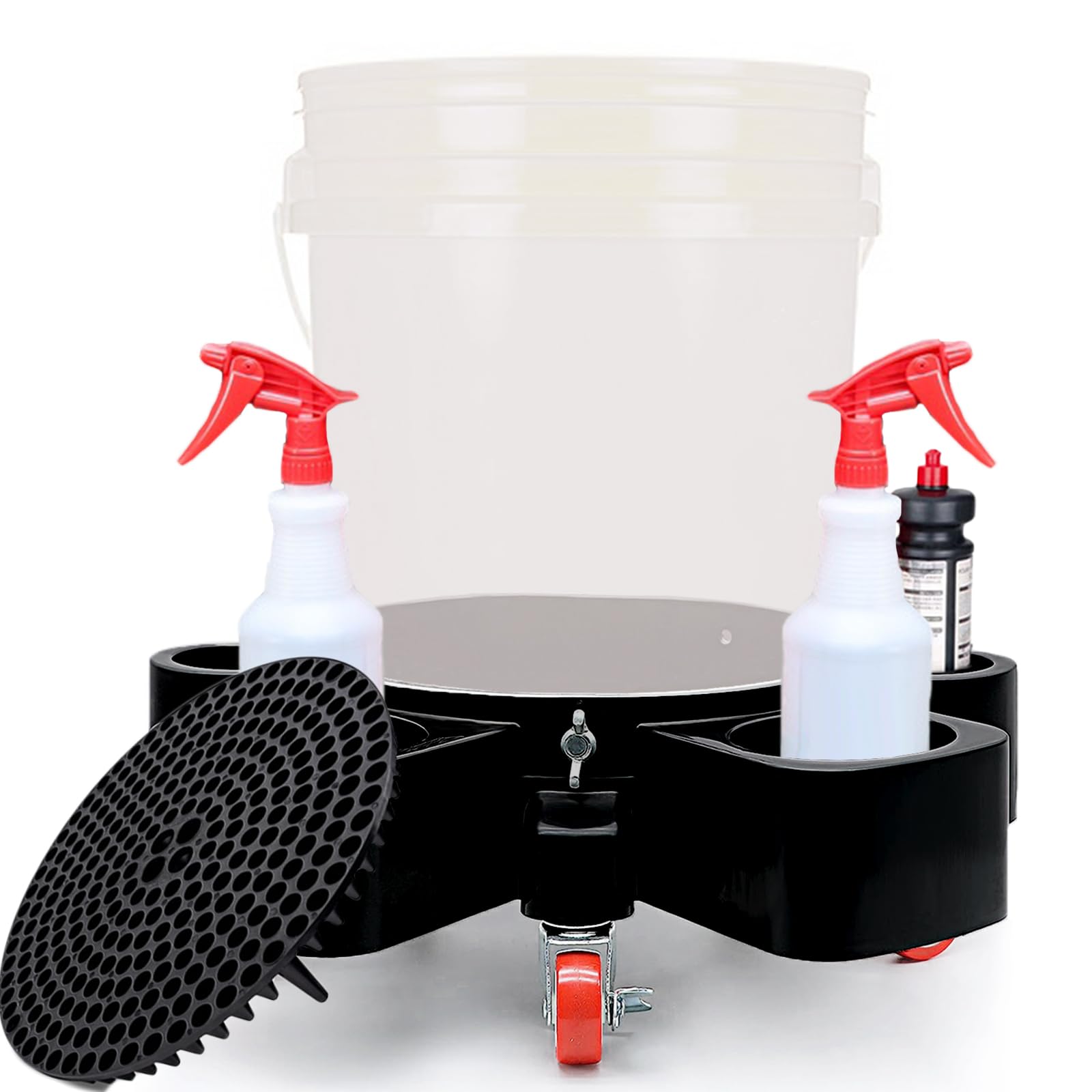 Robuster Eimerwagen für die Autowäsche – Leichtlaufender Reinigungswagen mit Sandfilter, praktisches Organizersystem für mühelose Mobilität