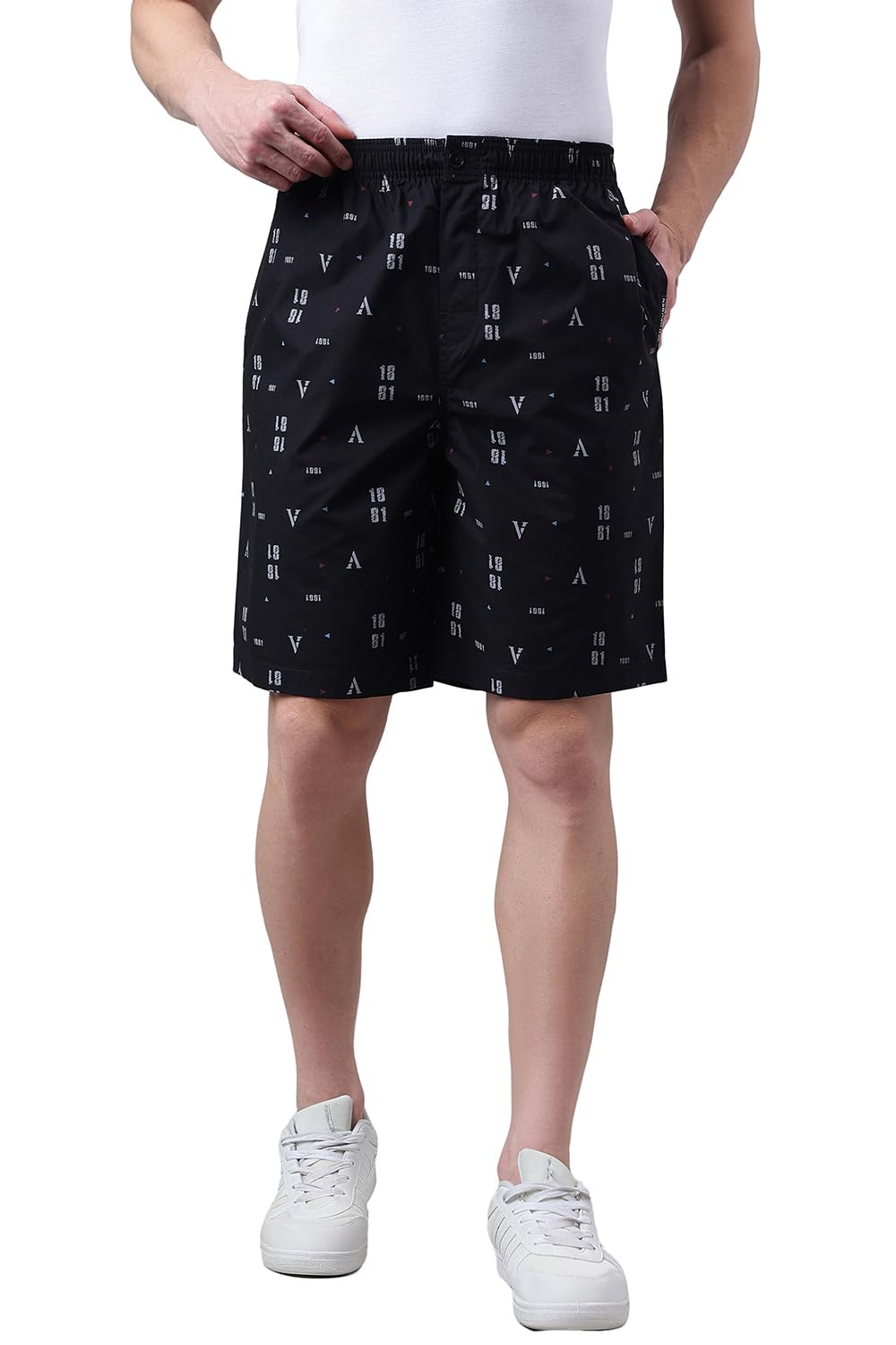 Van Heusen Men Athleisure Printed Combed Cotton Lounge Shorts - Regular Fit, Functional Pockets, Elasticized Waist-picture-11