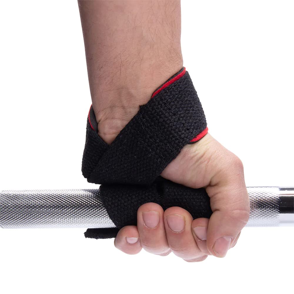 Gorilla Wear Padded Lifting Straps - czarne - akcesoria do kulturystyki i fitnessu, czarny/czerwony/biały, rozmiar uniwersalny, czarny/czerwony/biały, jeden rozmiar
