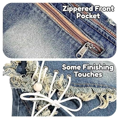 Boho Denim Messenger Bag Classic Crossbody Bag Vintage Canvas Shoulder Bag Large Purse with Upgraded Features for School4