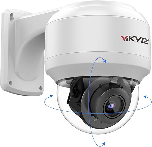 Cámara IP PTZ de 8 MP para exteriores con micrófono integrado, zoom óptico 4X, zoom digital de 16X, inclinación panorámica con visión nocturna IR de