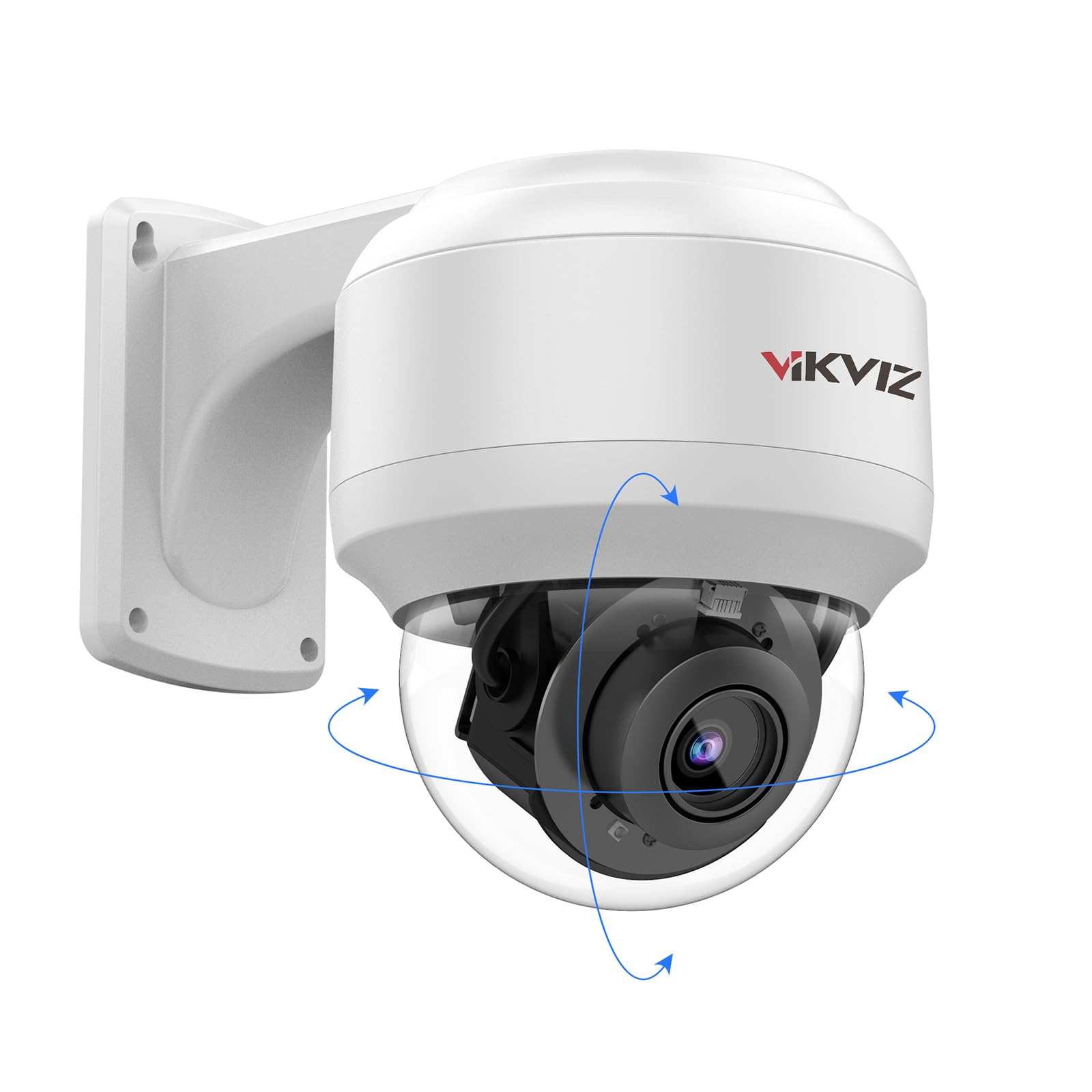 8MP Outdoor PTZ IP Camera Dome with Built-in Mic,4X Optical Zoom 16X Digital Zoom Pan Tilt with 165ft IR Night Vsion,Human/Vehicle Detection,WDR,IP67,IK10,ON-VIF,Compatible with Blue Iris