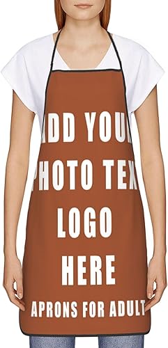 Miniatura 7 de Delantales personalizados para mujeres y hombres, delantal unisex personalizado con su logotipo de texto y imagen