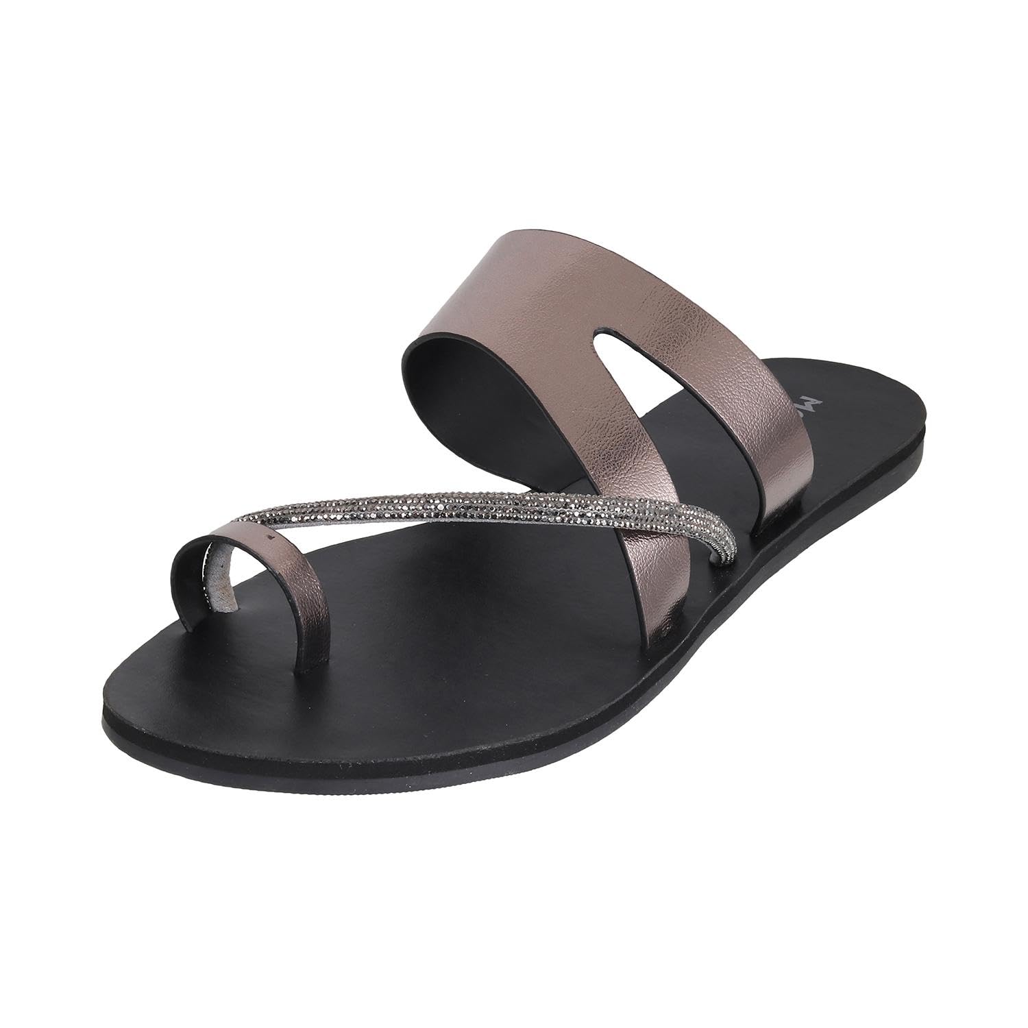 Mochi Women Gun Metal Synthetic Leather Flat Fashion Sandal UK/4 EU/37 (32-509) (B0CTR256FZ) Amazon Price History, Amazon Price Tracker