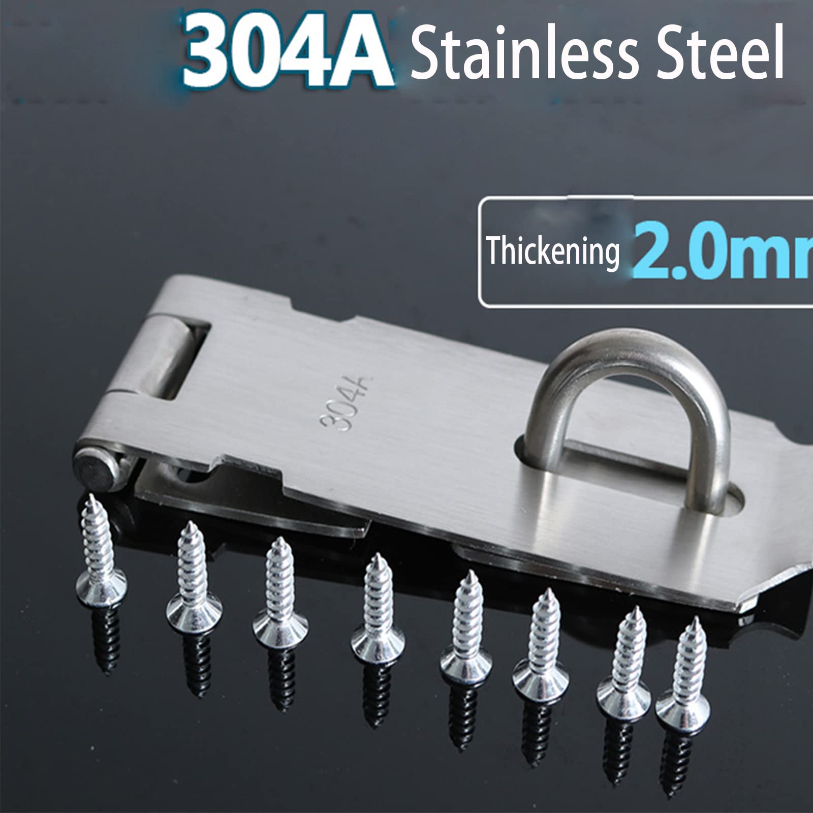 POXIN Solid Brass Door Lock with Key Padlock-19 inch and Door Hasp