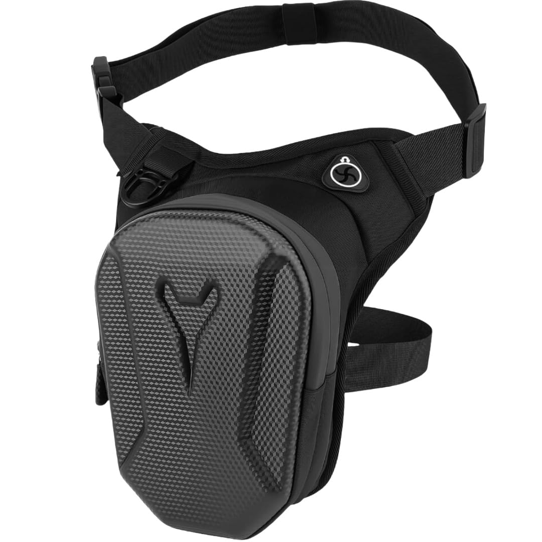 Marsupio da Gamba Moto, Marsupio Cosciale per Uomo e Donna, EVA Impermeabile Borsa da Gamba, Borsello da Moto, Marsupio Sportivo da Gamba per Ciclismo, Viaggio, Campeggio, Pesca