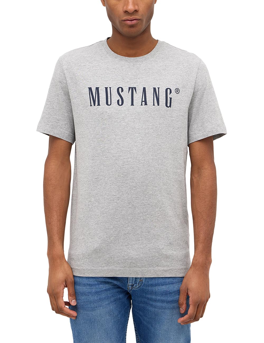 MUSTANG Men's Half Sleeve T-Shirt, Mid Grey Mélange 4140, 3XL