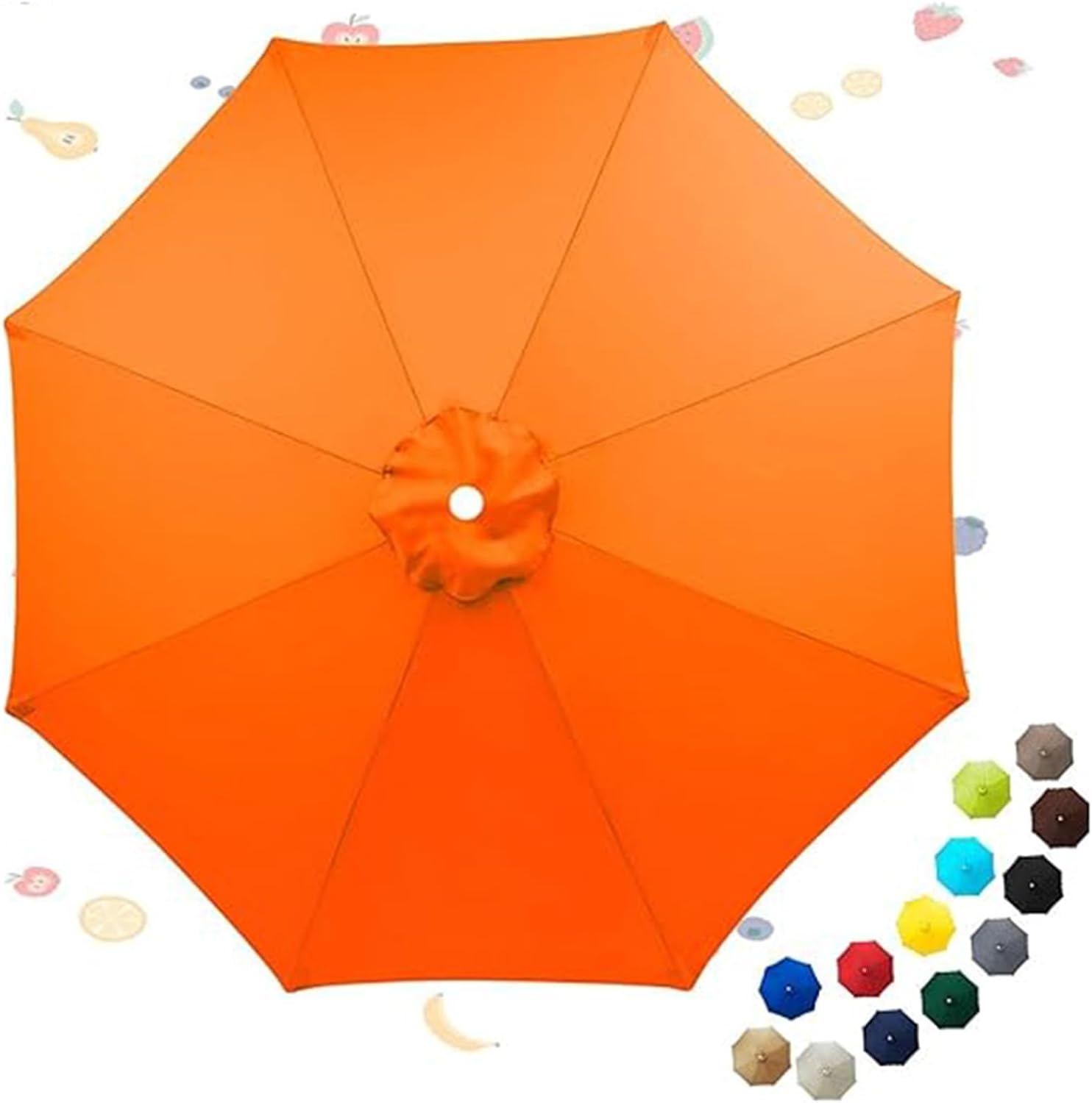 Replacement Parasol Fabric Cover, 6/8 Arm Outdoor Parasol Umbrella Canopy Cover, Polyester Market Parasol Canopy Patio Umbrella Replacement Canopy, Awnings Only(G,2.5m 6ribs)