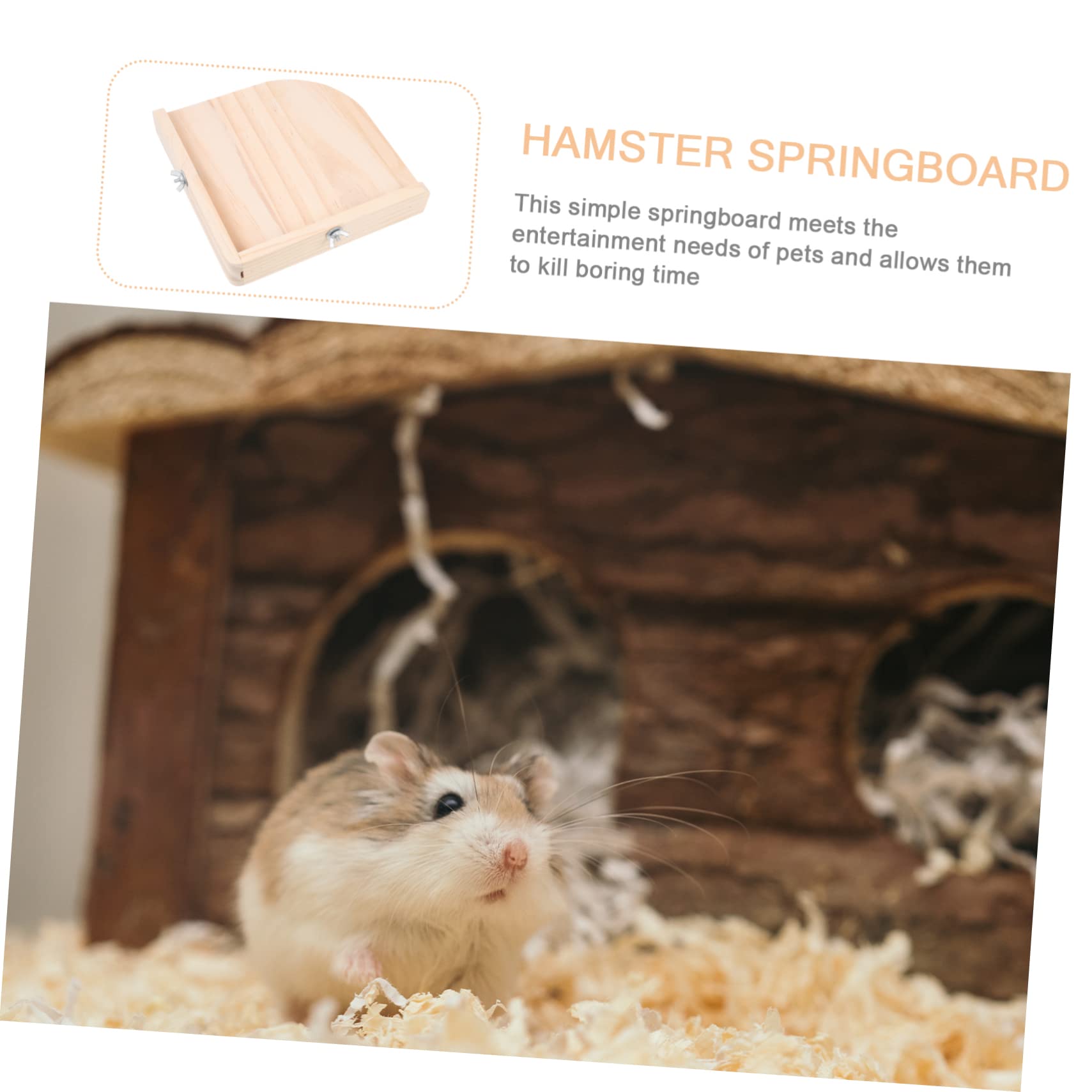INOOMP Pet Toy for Guinea Pigs Wooden Chinchilla Cage Perch Easy to Assemble Jumping Platform