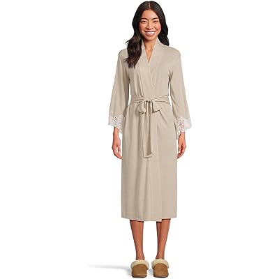 Natori Luxe Shangri-La Robe heather cashmere