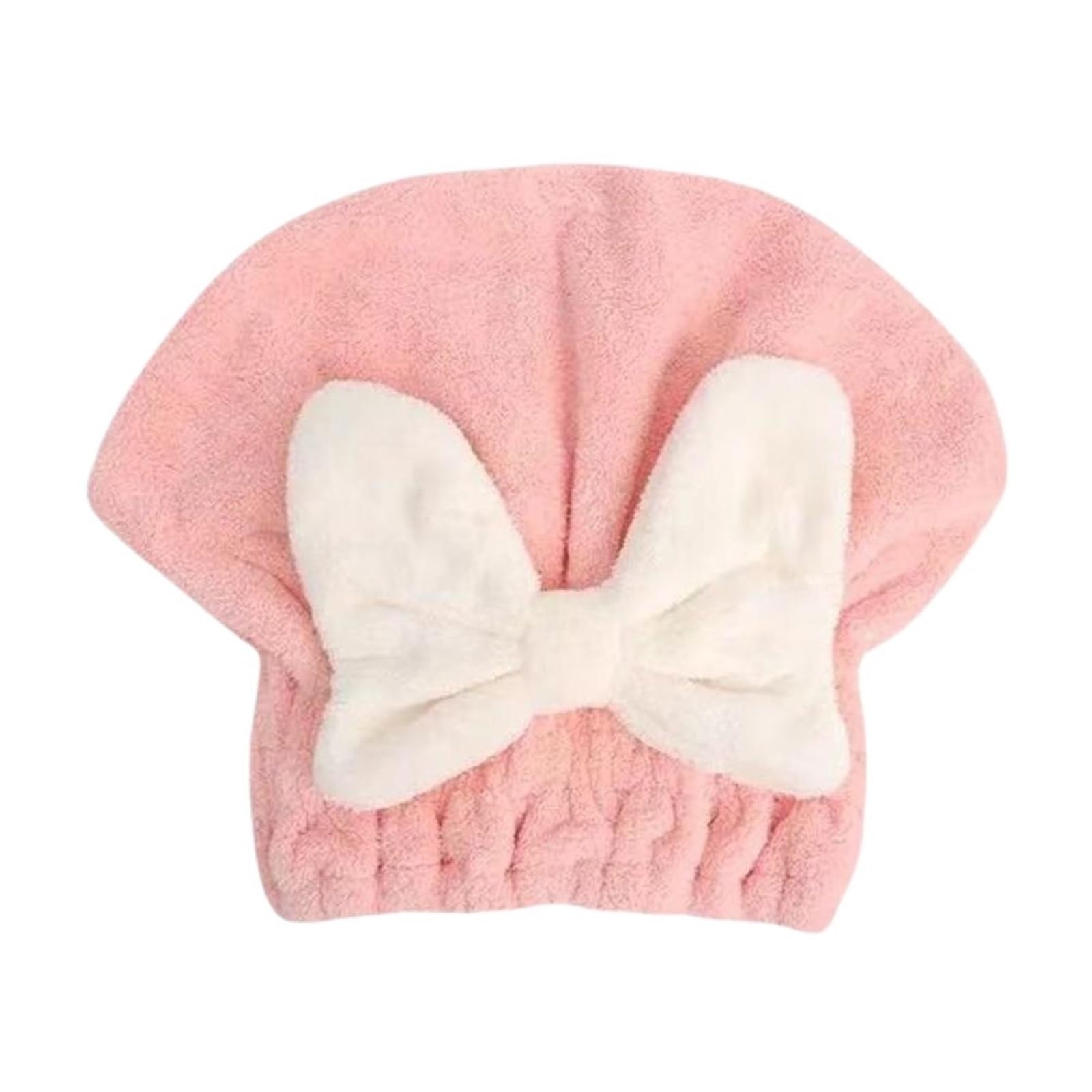 LUYSGBXR Hair Towel Drying Hair Caps For Women Girls Quick Dry Towel Turban Hat Bathing Soft Wrap With Butterfly Bow(Pink)