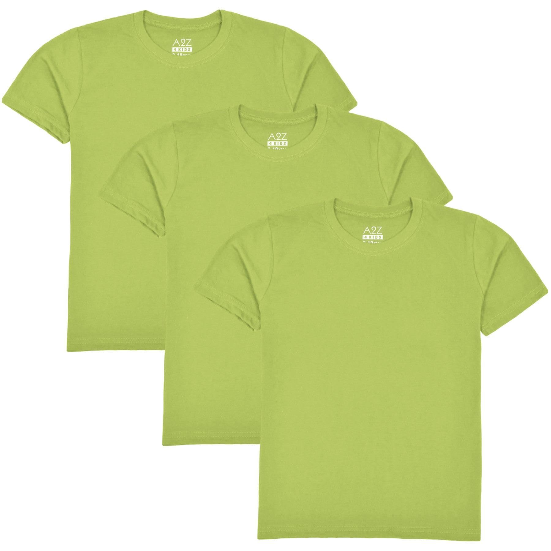 A2z 4 Kids Unisex Kids Lime Pack Of 3 Plain - T Shirt Pl 3 Pack 13