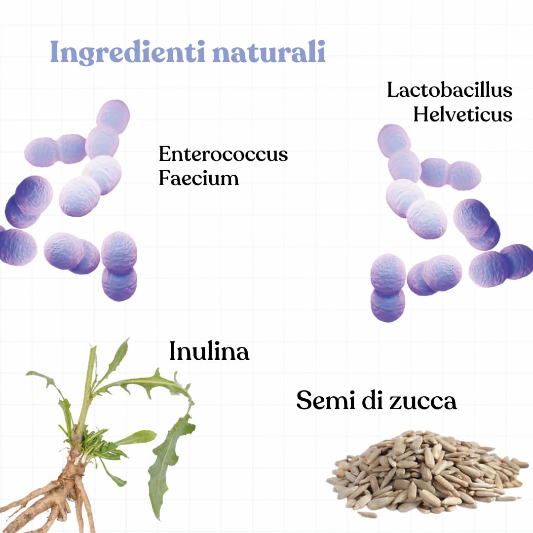 Bau Probiotici per Cani, Fermenti Lattici Cane, Supporto Gastrointestinale Cane, Probiotico Digestivo per Cani Prurito, Integratore Diarrea Cane con Ingredienti Naturali, Probiotico Cane -60cps