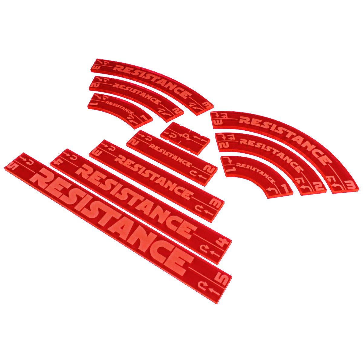 LITKO Space Fighter 2nd Edition Maneuver Gauge Set | Movement Tools | Compatible with Star Wars X-Wing | Set of 11 (Resistance)