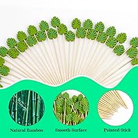 Vista 3 de 100 piezas de palillos de cóctel para aperitivos, accesorios para charcutería, palillos de cóctel para bebidas, palillos de bambú, palillos de Hoja