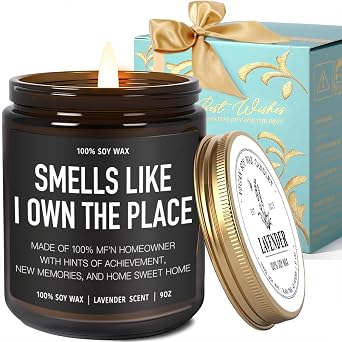 Housewarming Gifts New Home, Best Housewarming Gifts 2026, New Home Gift Candle, Closing Gift for Home Buyers, Smell Like I Own the Place Candle Funny First House Apartment Lavender Candles 9OZ