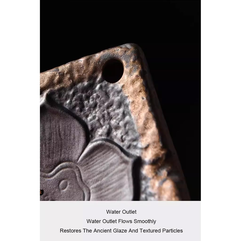 Taca na herbatę, ceramiczny stolik do herbaty, chińska taca na herbatę Kung Fu, retro pozłacana filiżanka do herbaty, taca z odpływem do przechowywania wody, talerzyk do herbaty do bi