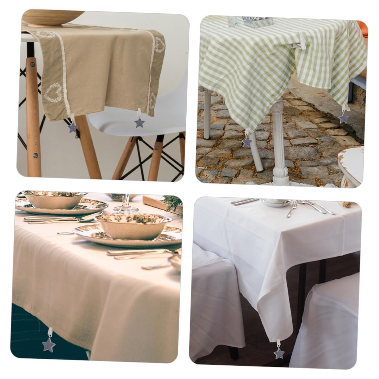 POPETPOP 24pezzi Pesi per Tovaglia Forma di Clip Antivento per Tovaglie da Esterno per Picnic e Matrimoni Resistente e Facile da Installare
