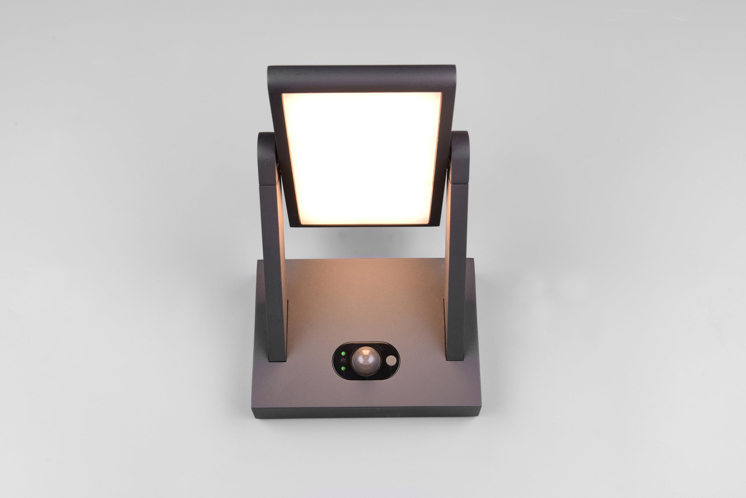 Trio Leuchten LED Außen Wandleuchte Malawi 253769142, Aluminium Druckguss Anthrazit, 5 Watt LED, Hybrid Solar/Netzbetrieb, Dämmerungssensor, Bewegungssensor