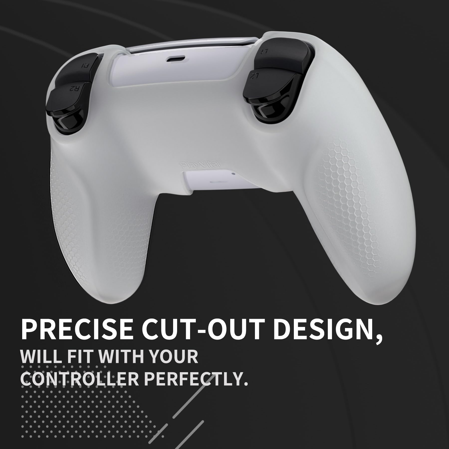 PlayVital Ergonomiczny Miękkie Gumowe Etui do ps5 Controller,Antypoślizgowa Silikonowa Ochraniacz z Nakładkami Joysticka do ps5 Stacja Ładująca-Świecący w Ciemności Zielony(Edycja Ninja)