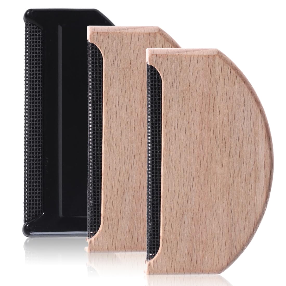 Peigne anti-bouloches en cachemire et rasoir multi-tissus pour déboulocher les pulls Ensemble de peigne anti-peluches (bois de cèdre et hêtre) Déboulochant en laine pour les tissus délicats des