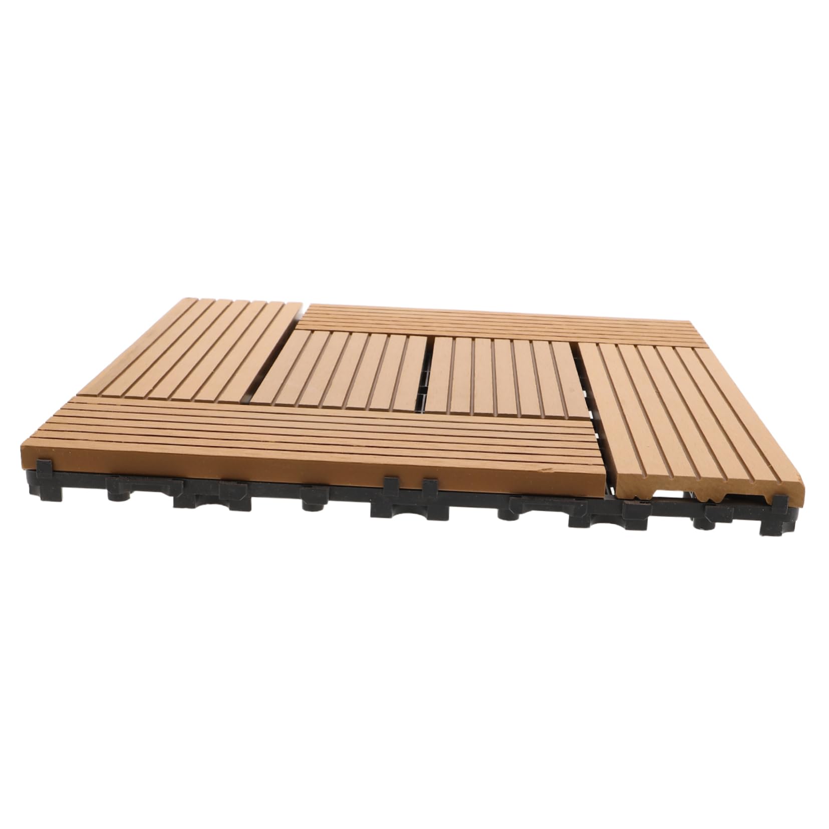 Dalles de terrasse plastique clipsables imitation revêtement de sol extérieur pour balcon et jardin