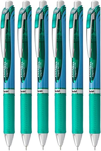 Pentel EnerGel - Bolígrafos de gel líquido con punta de aguja de 0.020 in (BLN75-D) - Paquete de 6