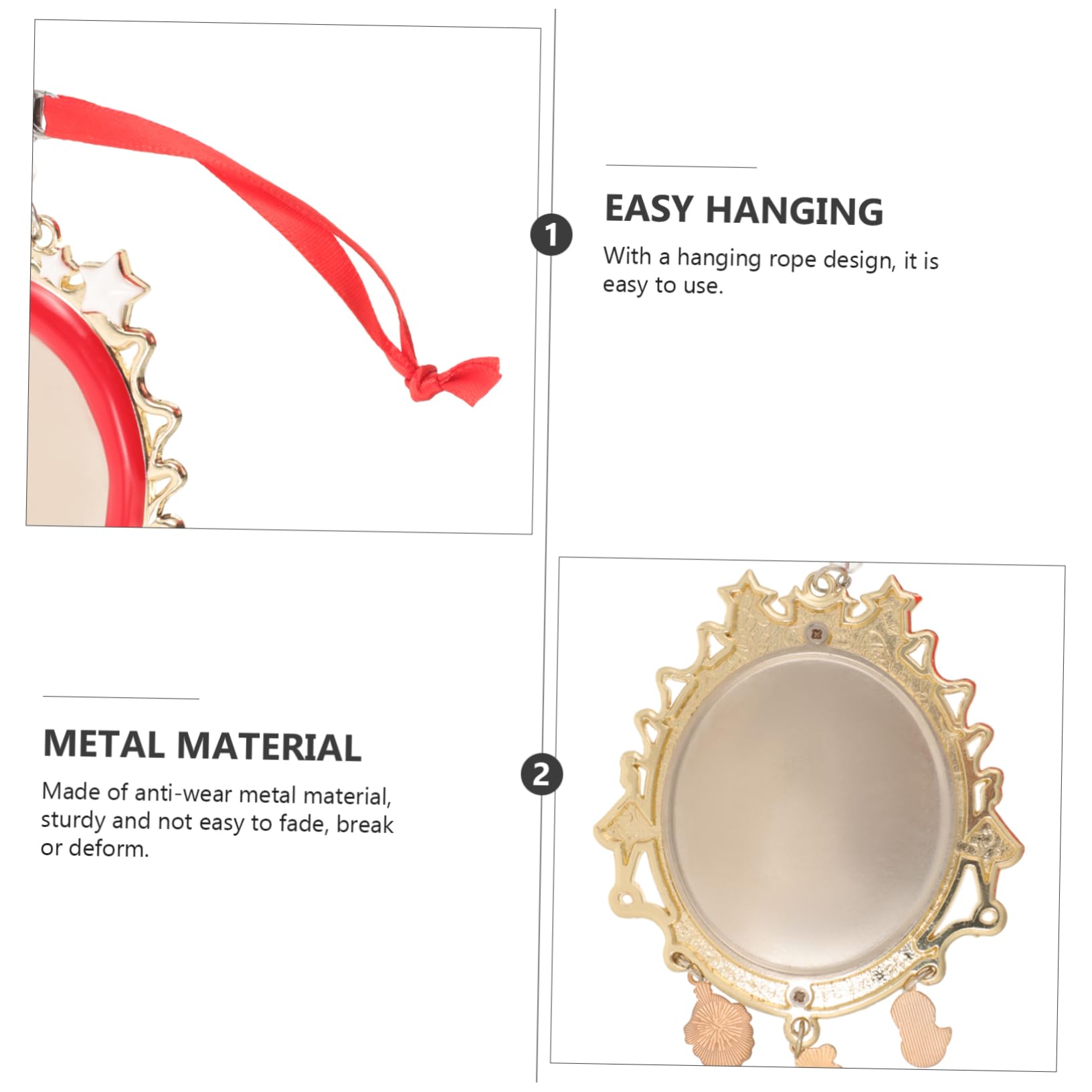 Gatuida Adorno Colgante de Metal para Árbol de Navidad Forma de Copo y Foto Personalizada, Adorno Navideño para Fiestas Familiares
