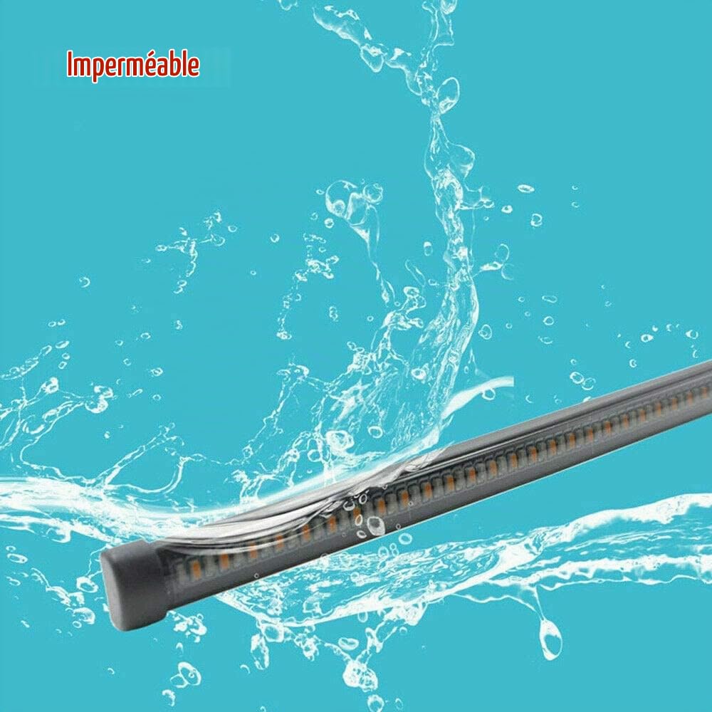 MACHSWON Feu arrière de moto, bande de voyant indicateur de clignotant LED étanche pour toute moto, longueur 20cm