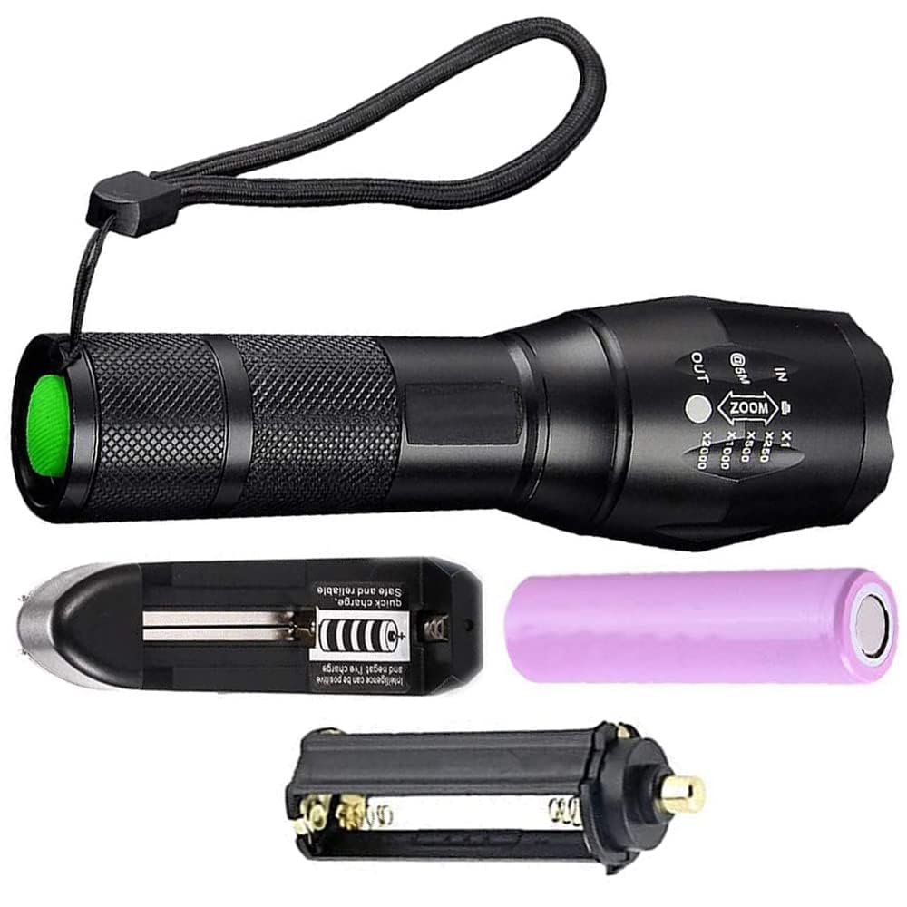 QTX Powerful 600 Meter Range Zoomable Waterproof Bright LED Flashlight Emergency Useful Small Torch