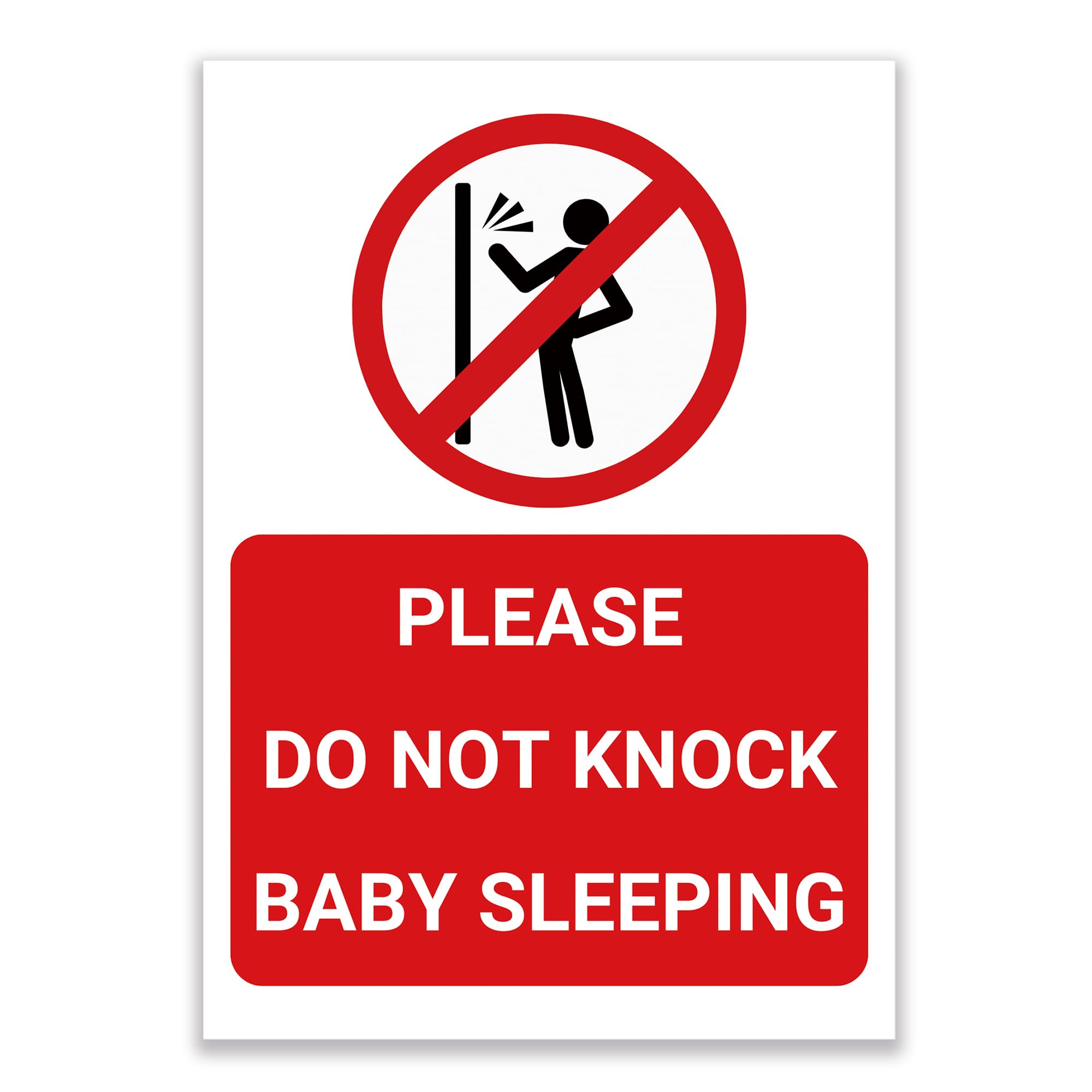 LP Lifestyle Baby Sleeping Do Not Knock Sign – Durable Weatherproof Waterproof Rust-Free PVC Door Sign Please Do Not Knock Quiet Notice for Home No.480 (A4 (210mm x 297mm) – No Holes) — image 1